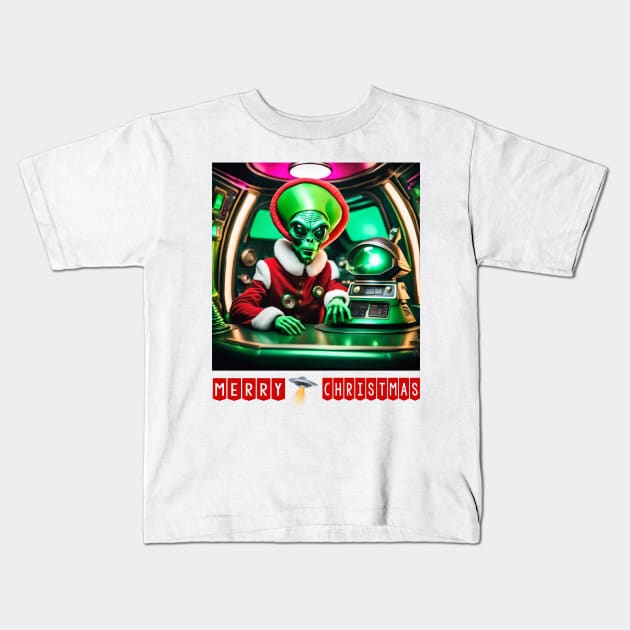 alien christmas Kids T-Shirt by Studio468